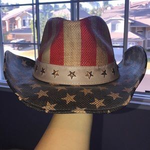 American flag hat with stars band